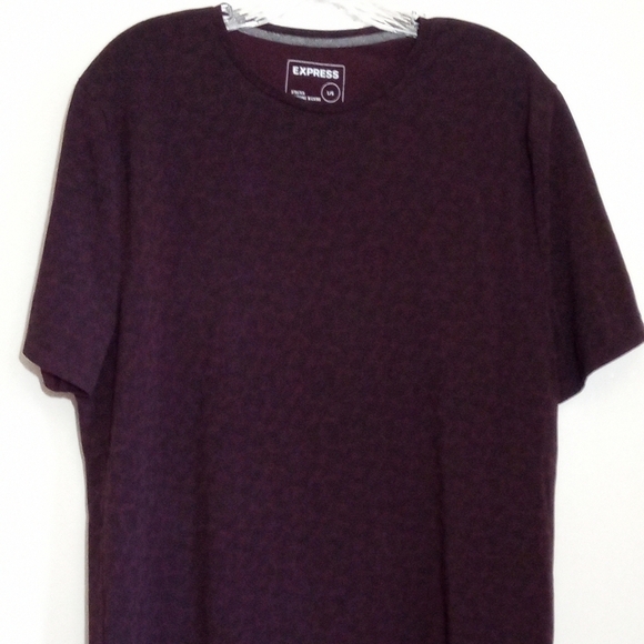 Express maroon short sleeve stretch moisture wicking shirt GUC men size Large - Picture 1 of 5
